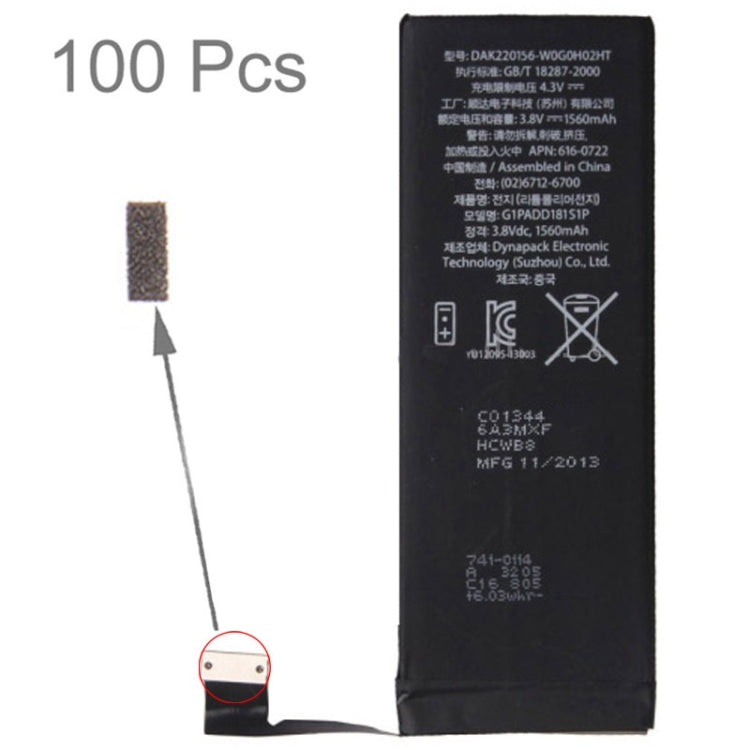 Cuscinetto in schiuma spugna da 100 pezzi per batteria iPhone 5s, For iPhone 5S Cuscinetto in schiuma spugna da 100 pezzi per batteria iPhone 5s, For iPhone 5S